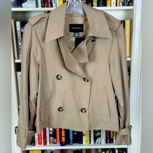 Club Monaco cropped soft trench coat, XS, tan